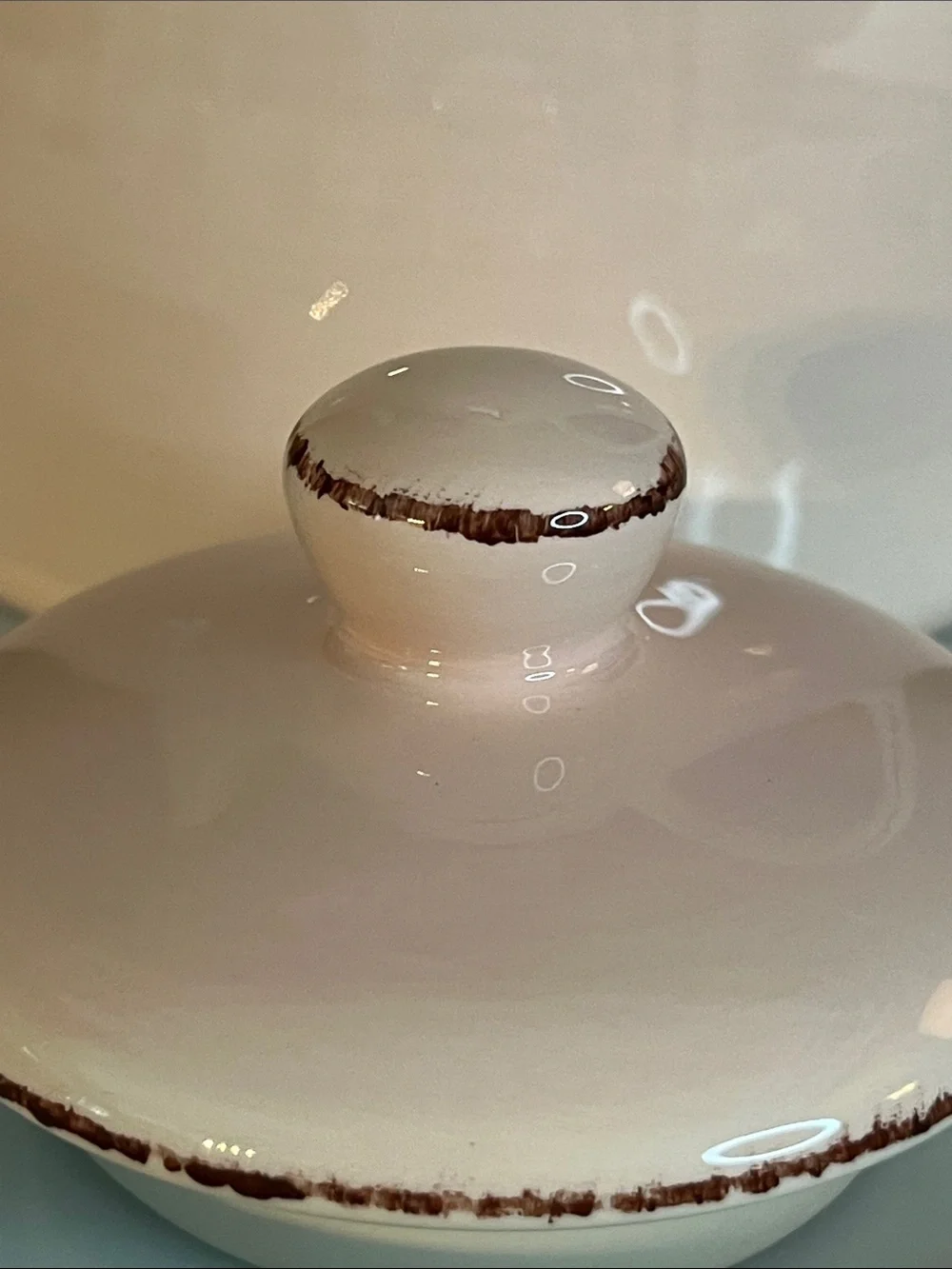 Discontinued,Pottery Barn Coffee/Tea Pot-Morning Story-Soft Pink w/Brown Details